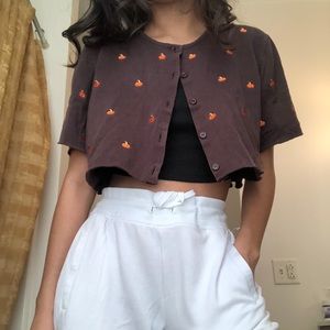 vintage cropped pumpkin top